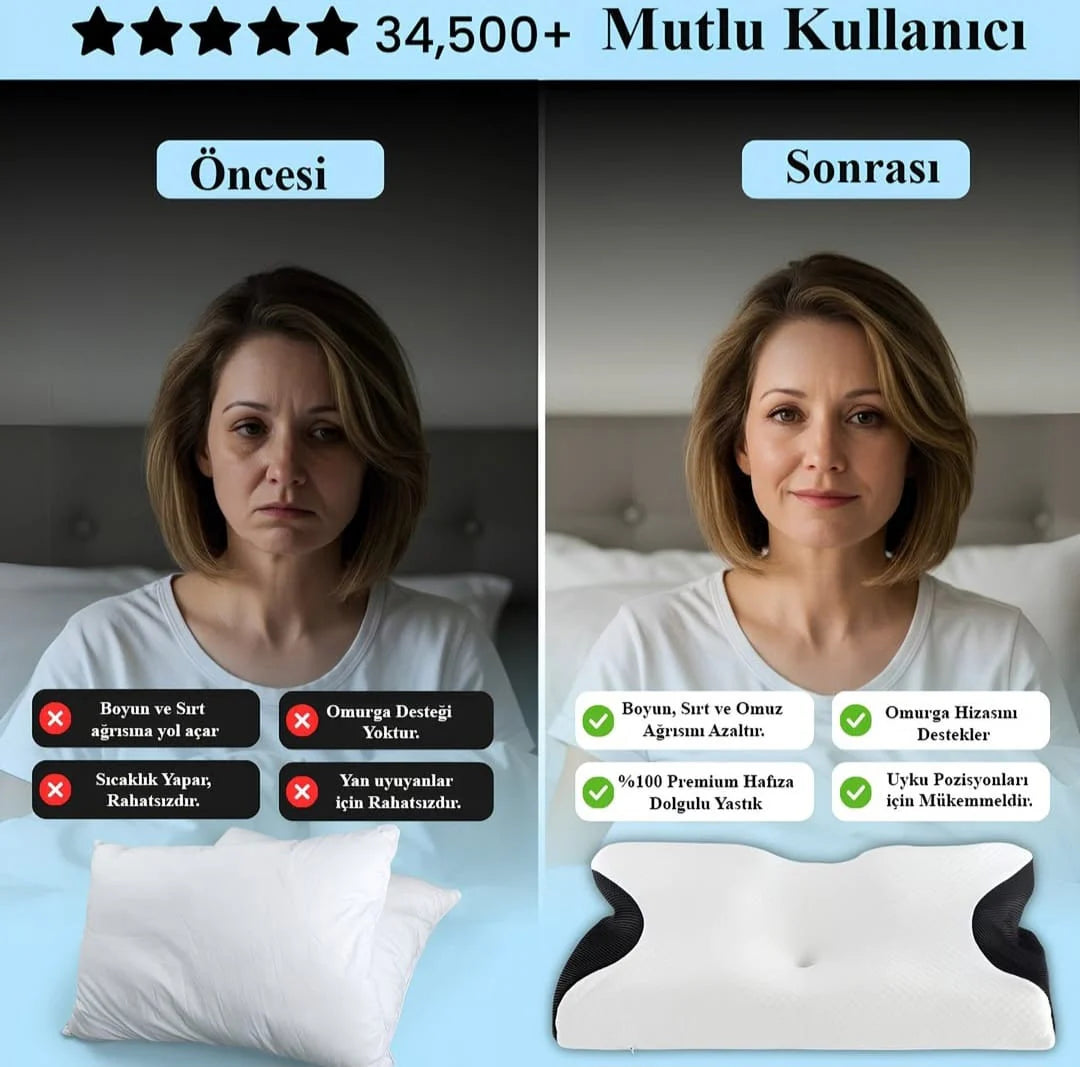 Eluna™ Ergonomik Yastık | Derin ve Destekli Uyku